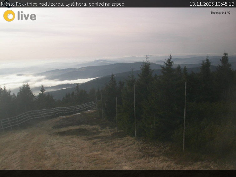 Město Rokytnice nad Jizerou - Lysá hora, pohled na západ - 13.11.2025 v 13:45