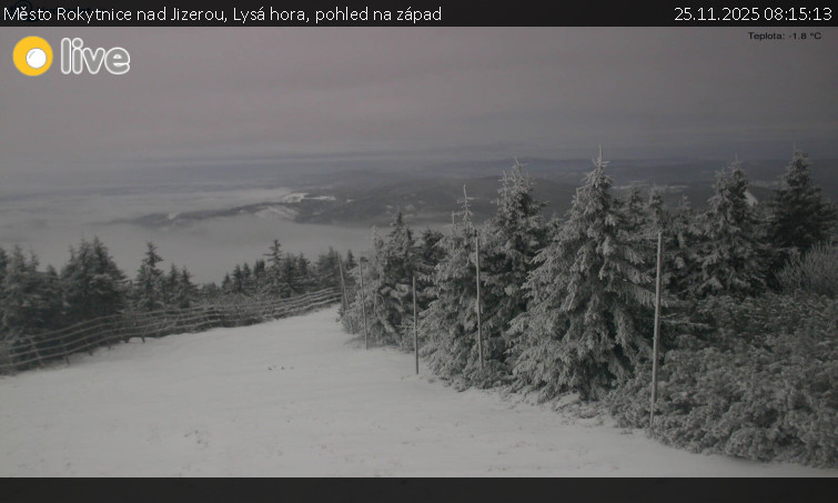 Město Rokytnice nad Jizerou - Lysá hora, pohled na západ - 25.11.2025 v 08:15