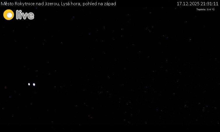 Město Rokytnice nad Jizerou - Lysá hora, pohled na západ - 17.12.2025 v 21:31