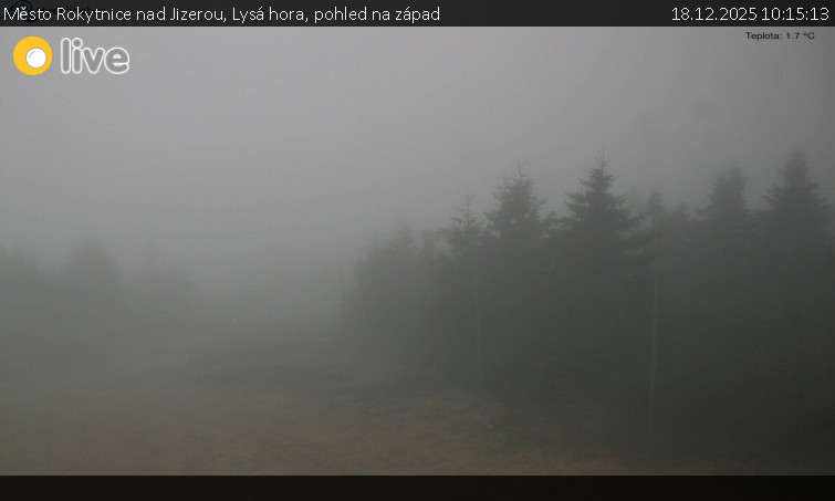 Město Rokytnice nad Jizerou - Lysá hora, pohled na západ - 18.12.2025 v 10:15