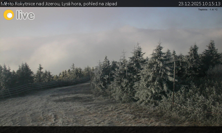 Město Rokytnice nad Jizerou - Lysá hora, pohled na západ - 23.12.2025 v 10:15