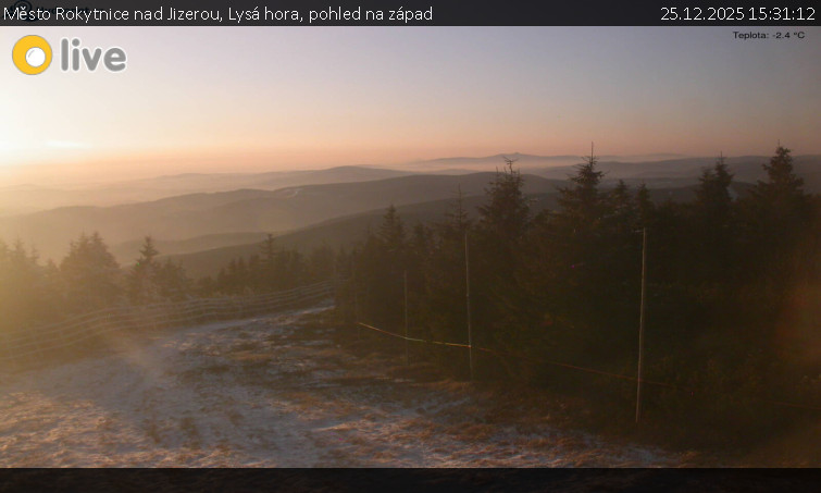 Město Rokytnice nad Jizerou - Lysá hora, pohled na západ - 25.12.2025 v 15:31