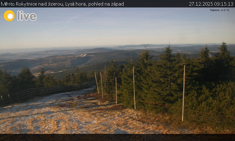 Město Rokytnice nad Jizerou - Lysá hora, pohled na západ - 27.12.2025 v 09:15