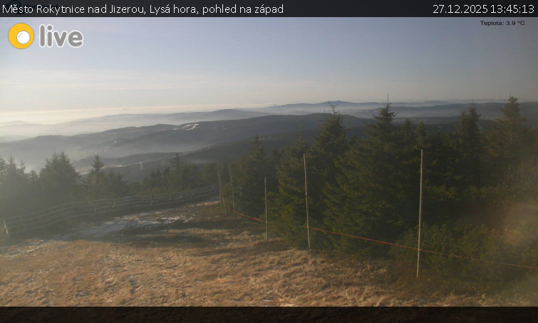 Město Rokytnice nad Jizerou - Lysá hora, pohled na západ - 27.12.2025 v 13:45