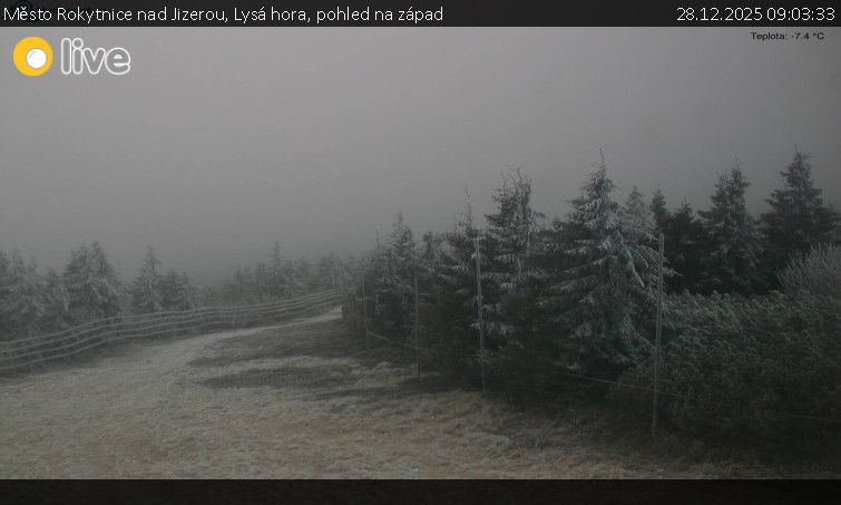 Město Rokytnice nad Jizerou - Lysá hora, pohled na západ - 28.12.2025 v 09:03