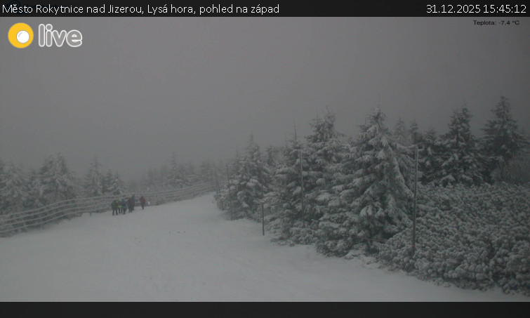 Město Rokytnice nad Jizerou - Lysá hora, pohled na západ - 31.12.2025 v 15:45