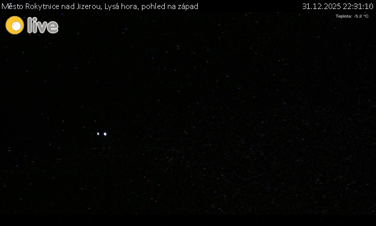 Město Rokytnice nad Jizerou - Lysá hora, pohled na západ - 31.12.2025 v 22:31