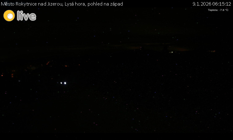 Město Rokytnice nad Jizerou - Lysá hora, pohled na západ - 9.1.2026 v 06:15