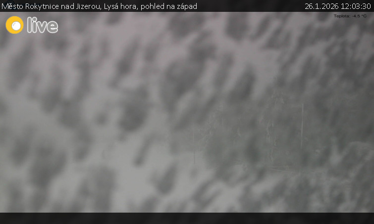 Město Rokytnice nad Jizerou - Lysá hora, pohled na západ - 26.1.2026 v 12:03