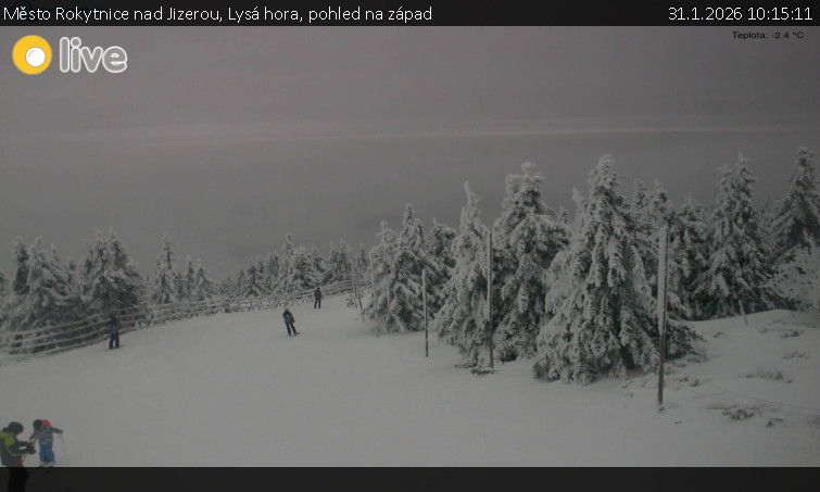 Město Rokytnice nad Jizerou - Lysá hora, pohled na západ - 31.1.2026 v 10:15