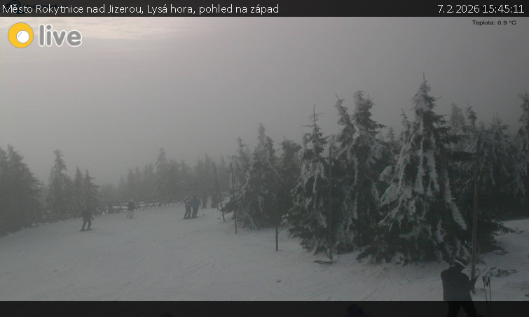 Město Rokytnice nad Jizerou - Lysá hora, pohled na západ - 7.2.2026 v 15:45