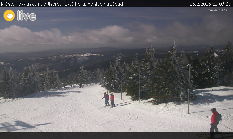 Město Rokytnice nad Jizerou - Lysá hora, pohled na západ - 25.2.2026 v 12:03
