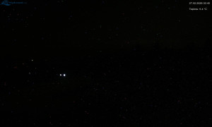 Město Rokytnice nad Jizerou - Lysá hora, pohled na západ - 27.2.2026 v 02:45