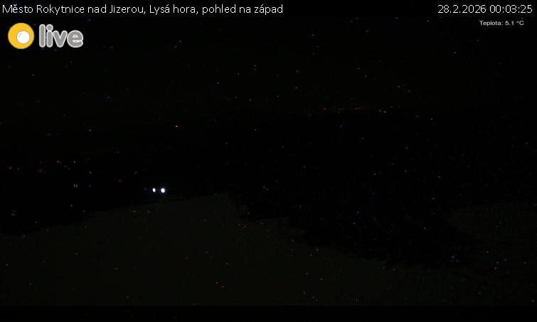 Město Rokytnice nad Jizerou - Lysá hora, pohled na západ - 28.2.2026 v 00:03