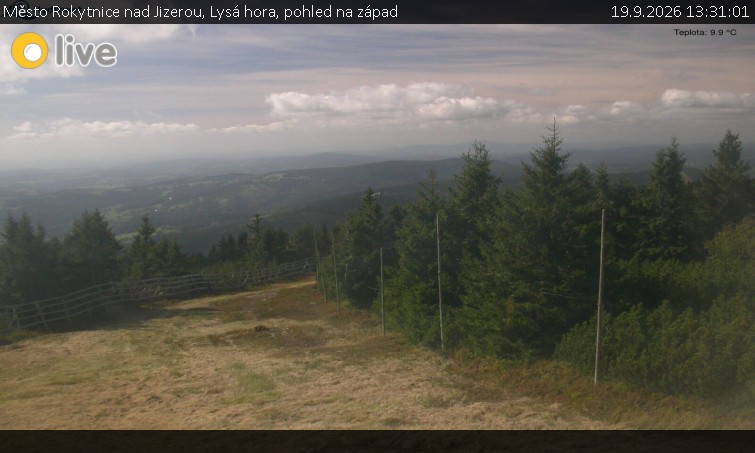 Město Rokytnice nad Jizerou - Lysá hora, pohled na západ - 19.9.2026 v 13:31
