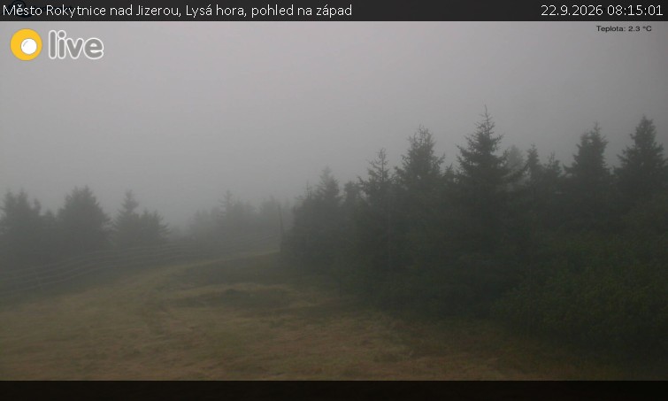 Město Rokytnice nad Jizerou - Lysá hora, pohled na západ - 22.9.2026 v 08:15