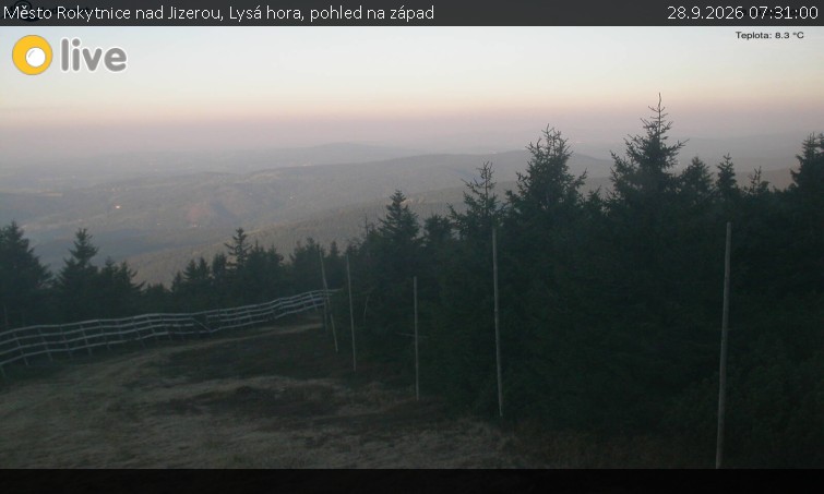 Město Rokytnice nad Jizerou - Lysá hora, pohled na západ - 28.9.2026 v 07:31