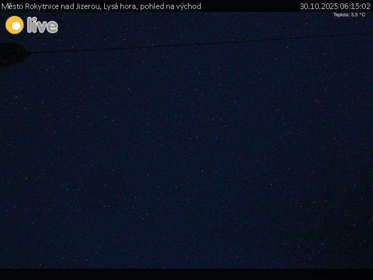 Město Rokytnice nad Jizerou - Lysá hora, pohled na východ - 30.10.2025 v 06:15