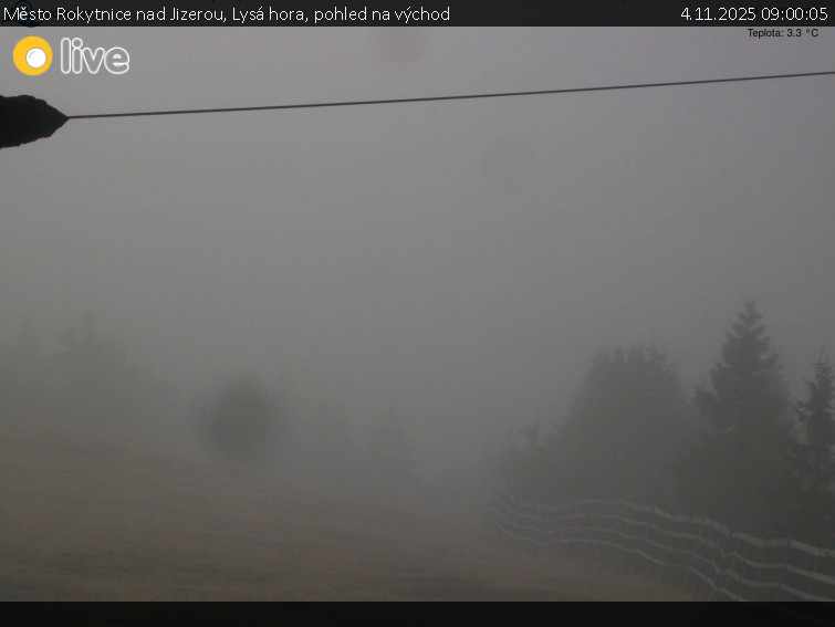 Město Rokytnice nad Jizerou - Lysá hora, pohled na východ - 4.11.2025 v 09:00