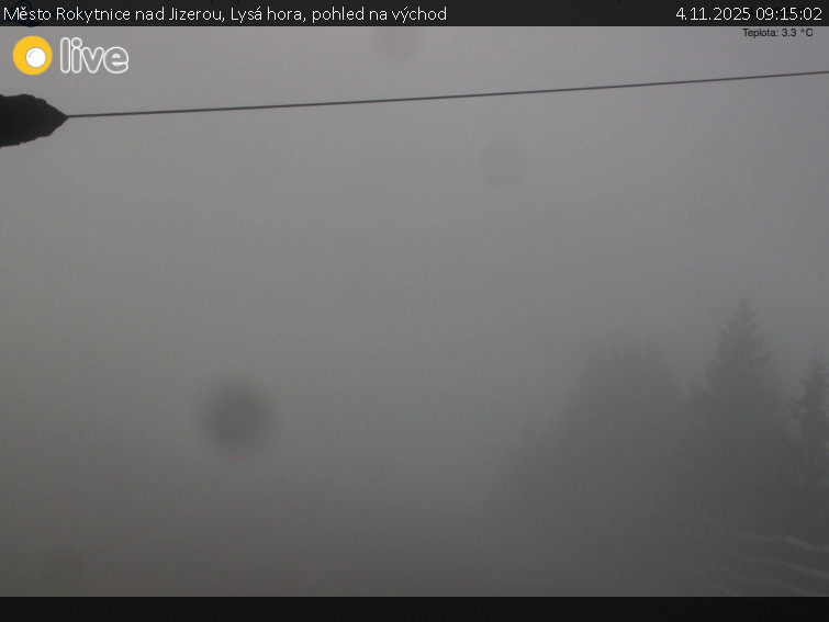 Město Rokytnice nad Jizerou - Lysá hora, pohled na východ - 4.11.2025 v 09:15