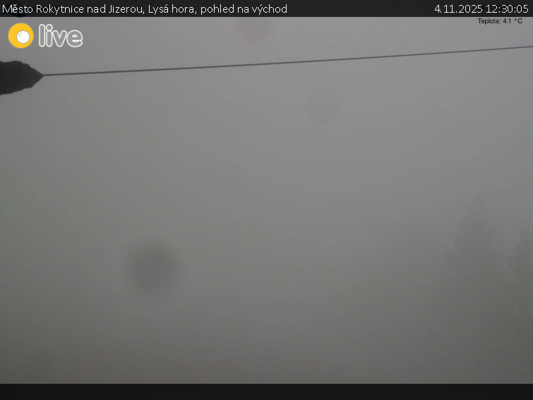 Město Rokytnice nad Jizerou - Lysá hora, pohled na východ - 4.11.2025 v 12:30