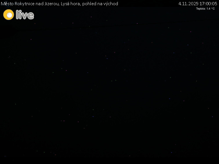 Město Rokytnice nad Jizerou - Lysá hora, pohled na východ - 4.11.2025 v 17:00