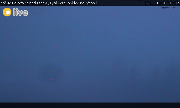 Město Rokytnice nad Jizerou - Lysá hora, pohled na východ - 17.11.2025 v 07:15