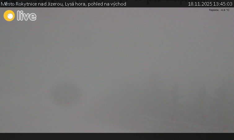 Město Rokytnice nad Jizerou - Lysá hora, pohled na východ - 18.11.2025 v 13:45