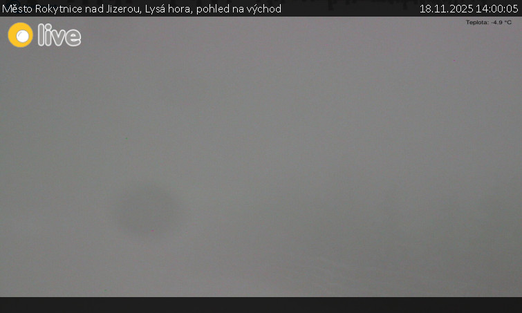 Město Rokytnice nad Jizerou - Lysá hora, pohled na východ - 18.11.2025 v 14:00