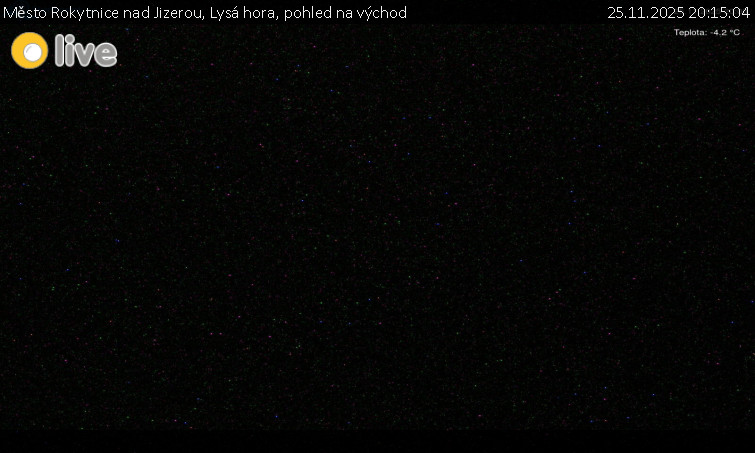 Město Rokytnice nad Jizerou - Lysá hora, pohled na východ - 25.11.2025 v 20:15