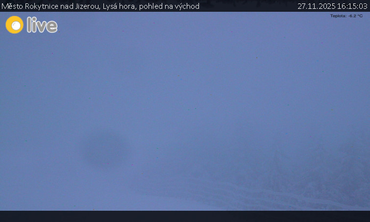 Město Rokytnice nad Jizerou - Lysá hora, pohled na východ - 27.11.2025 v 16:15