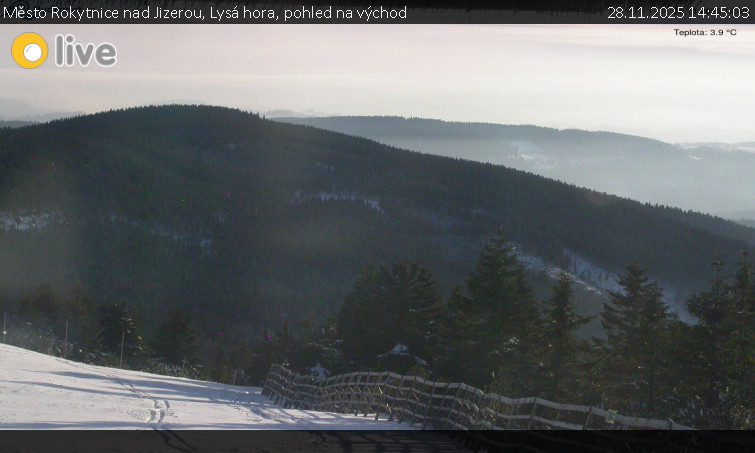 Město Rokytnice nad Jizerou - Lysá hora, pohled na východ - 28.11.2025 v 14:45