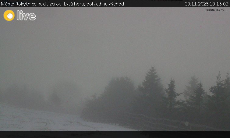 Město Rokytnice nad Jizerou - Lysá hora, pohled na východ - 30.11.2025 v 10:15