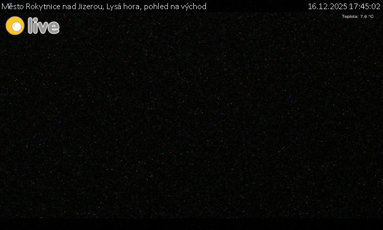 Město Rokytnice nad Jizerou - Lysá hora, pohled na východ - 16.12.2025 v 17:45