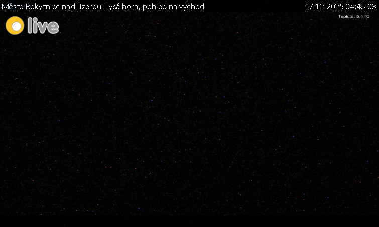 Město Rokytnice nad Jizerou - Lysá hora, pohled na východ - 17.12.2025 v 04:45