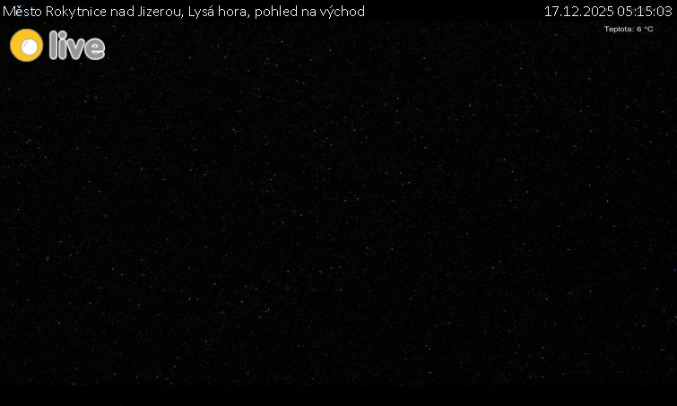 Město Rokytnice nad Jizerou - Lysá hora, pohled na východ - 17.12.2025 v 05:15