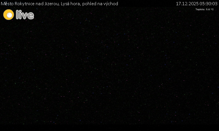 Město Rokytnice nad Jizerou - Lysá hora, pohled na východ - 17.12.2025 v 05:30