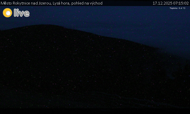 Město Rokytnice nad Jizerou - Lysá hora, pohled na východ - 17.12.2025 v 07:15