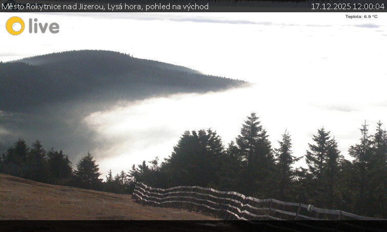 Město Rokytnice nad Jizerou - Lysá hora, pohled na východ - 17.12.2025 v 12:00
