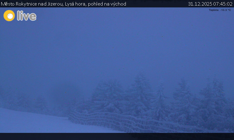 Město Rokytnice nad Jizerou - Lysá hora, pohled na východ - 31.12.2025 v 07:45