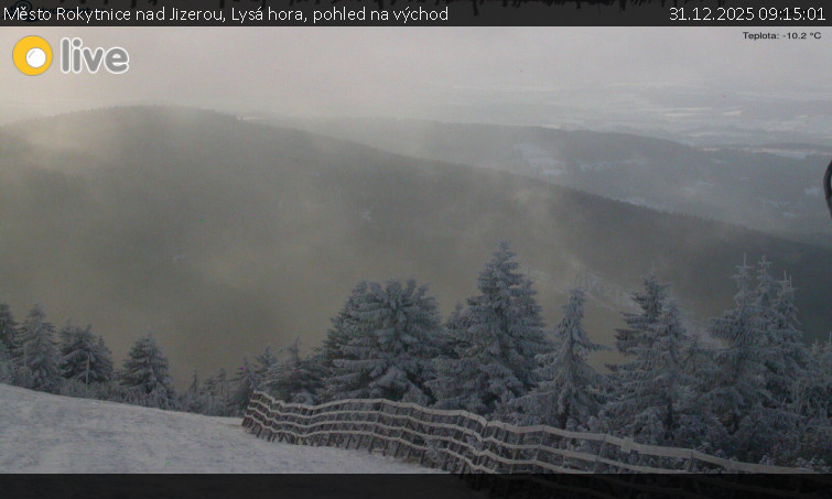 Město Rokytnice nad Jizerou - Lysá hora, pohled na východ - 31.12.2025 v 09:15