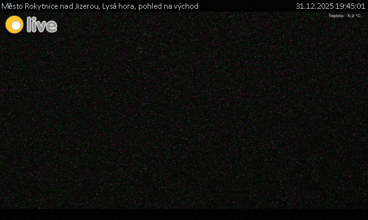 Město Rokytnice nad Jizerou - Lysá hora, pohled na východ - 31.12.2025 v 19:45