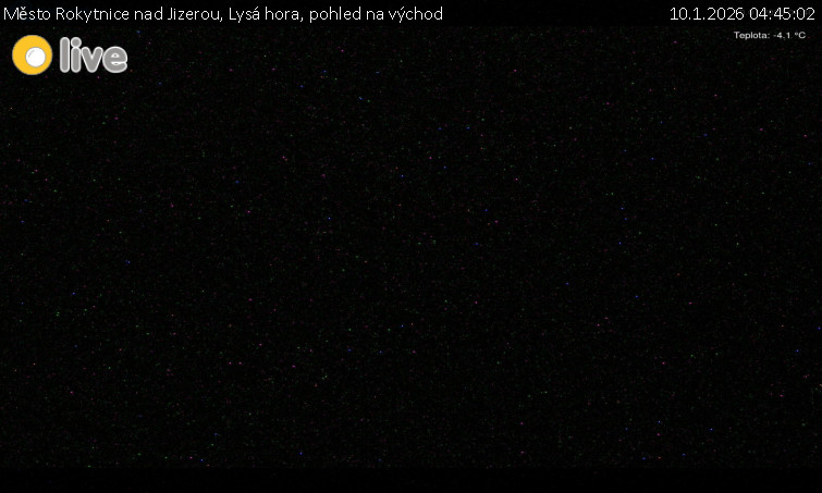 Město Rokytnice nad Jizerou - Lysá hora, pohled na východ - 10.1.2026 v 04:45