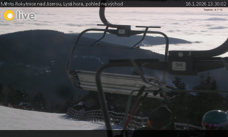 Město Rokytnice nad Jizerou - Lysá hora, pohled na východ - 16.1.2026 v 13:30