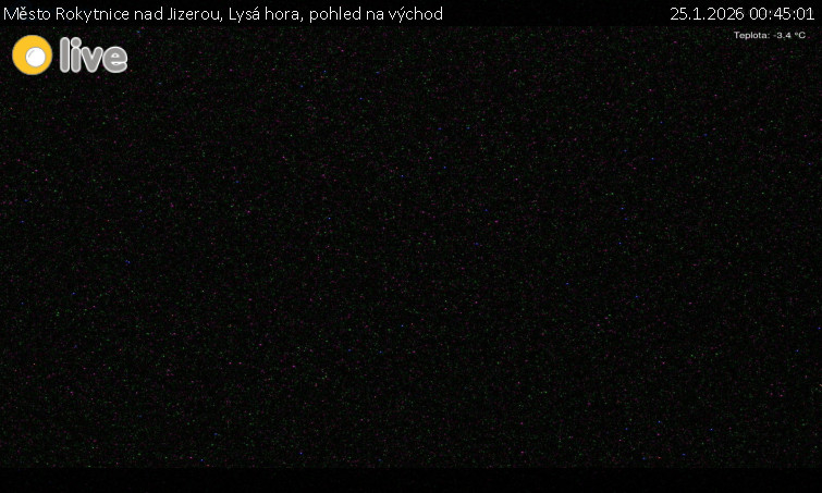 Město Rokytnice nad Jizerou - Lysá hora, pohled na východ - 25.1.2026 v 00:45