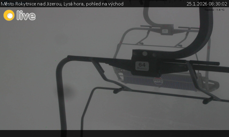 Město Rokytnice nad Jizerou - Lysá hora, pohled na východ - 25.1.2026 v 08:30