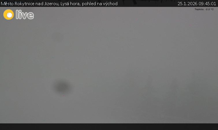 Město Rokytnice nad Jizerou - Lysá hora, pohled na východ - 25.1.2026 v 09:45