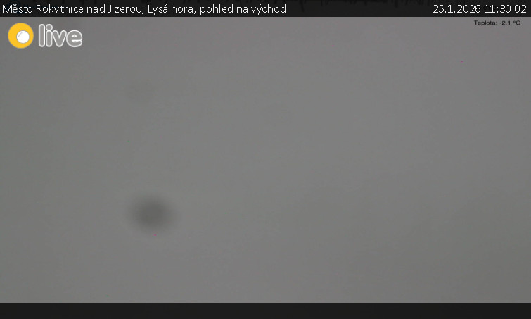 Město Rokytnice nad Jizerou - Lysá hora, pohled na východ - 25.1.2026 v 11:30