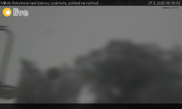Město Rokytnice nad Jizerou - Lysá hora, pohled na východ - 27.1.2026 v 09:30