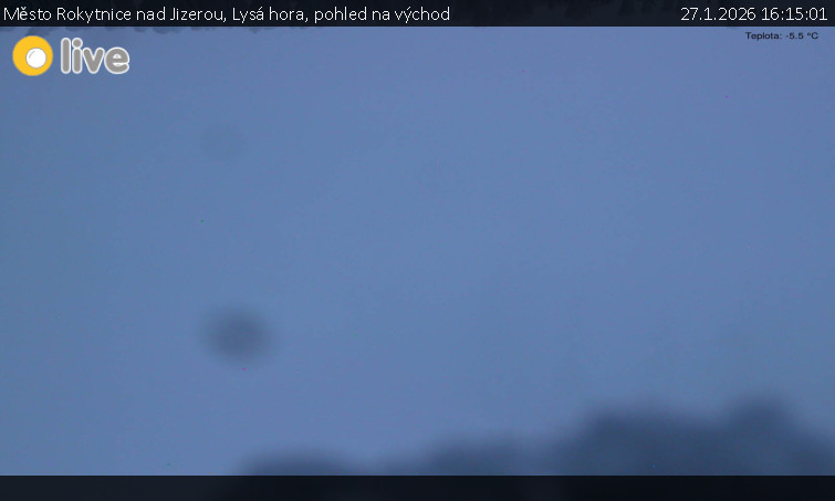 Město Rokytnice nad Jizerou - Lysá hora, pohled na východ - 27.1.2026 v 16:15